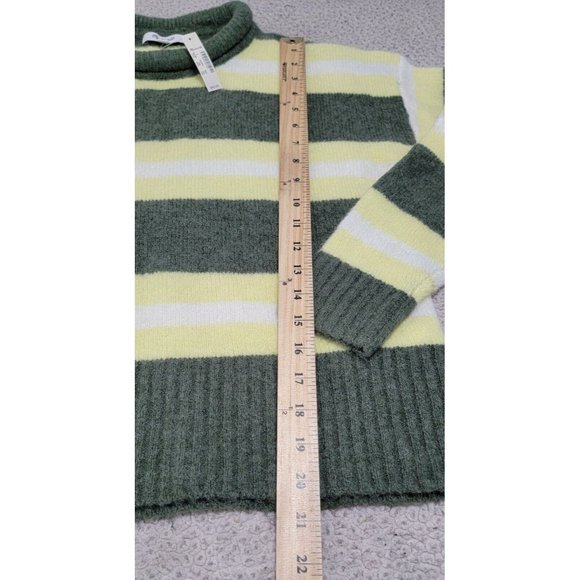 Madewell Womens Striped Green Yellow Fulton‎ Pullover Sweater Size Small NWT - Picture 7 of 9